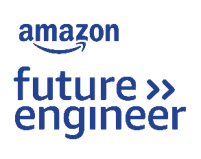 Logo des Unterstützers Amazon Future Engineer als blauer Schriftzug