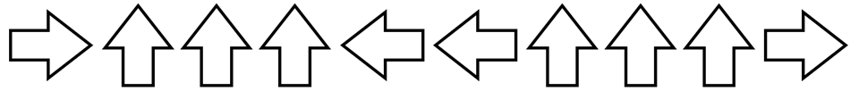 Eine Reihe von Pfeilsymbolen